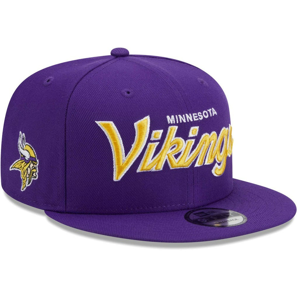 Minnesota Vikings New Era Main Script 9FIFTY Snapback Hat - Purple discount