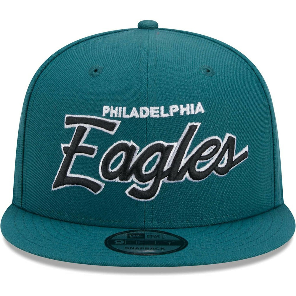 Philadelphia Eagles New Era Main Script 9FIFTY Snapback Hat - Midnight Green for sale