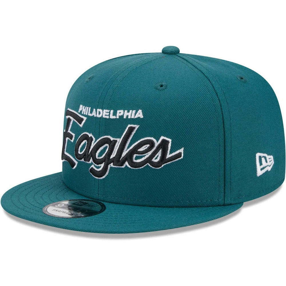 Philadelphia Eagles New Era Main Script 9FIFTY Snapback Hat - Midnight Green for sale