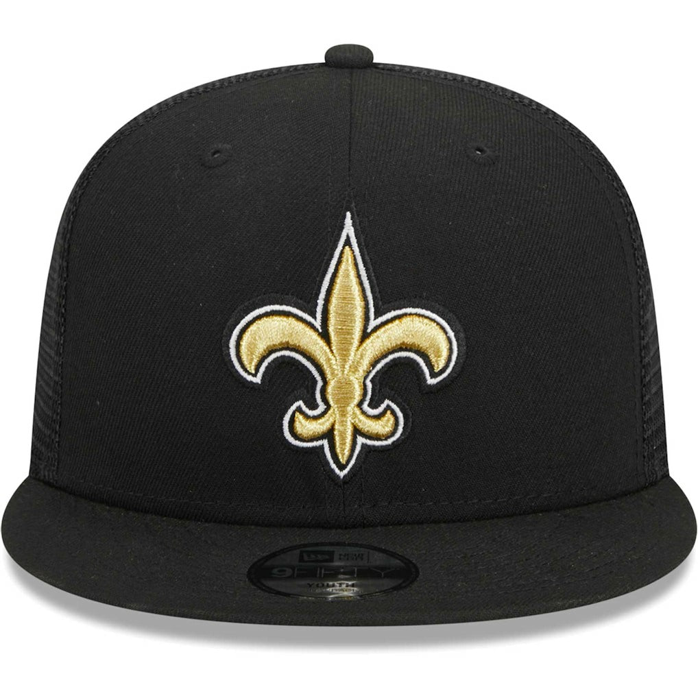 New Orleans Saints New Era Youth Main Trucker 9FIFTY Snapback Hat - Black online
