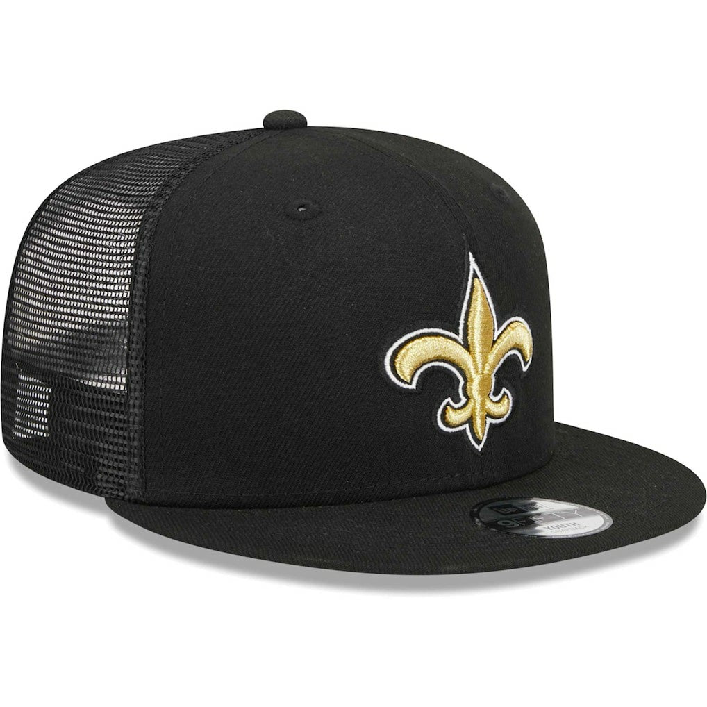 New Orleans Saints New Era Youth Main Trucker 9FIFTY Snapback Hat - Black online
