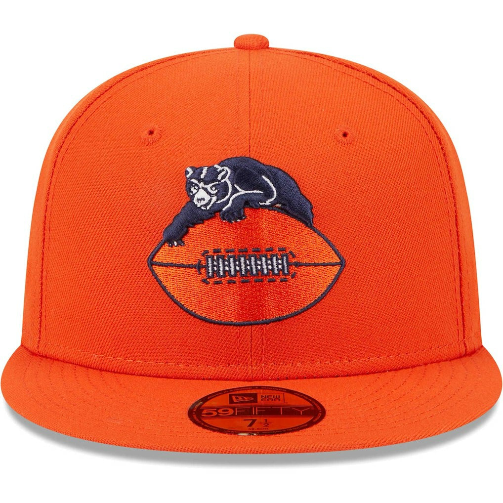 Chicago Bears New Era Throwback Main 59FIFTY Fitted Hat - Orange discount