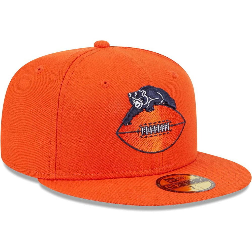 Chicago Bears New Era Throwback Main 59FIFTY Fitted Hat - Orange discount