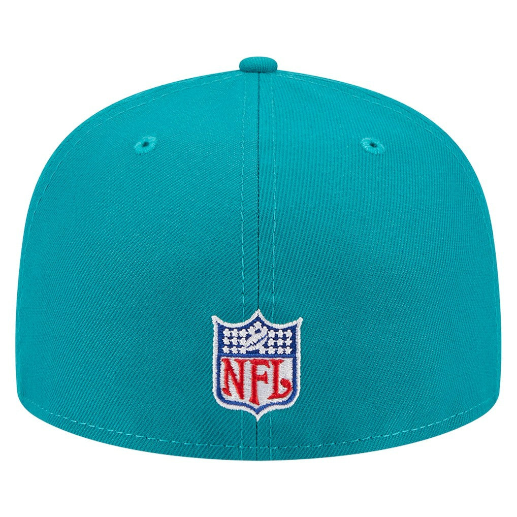 Miami Dolphins New Era Throwback Main 59FIFTY Fitted Hat - Aqua online
