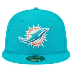 Miami Dolphins New Era Main 59FIFTY Fitted Hat - Aqua discount