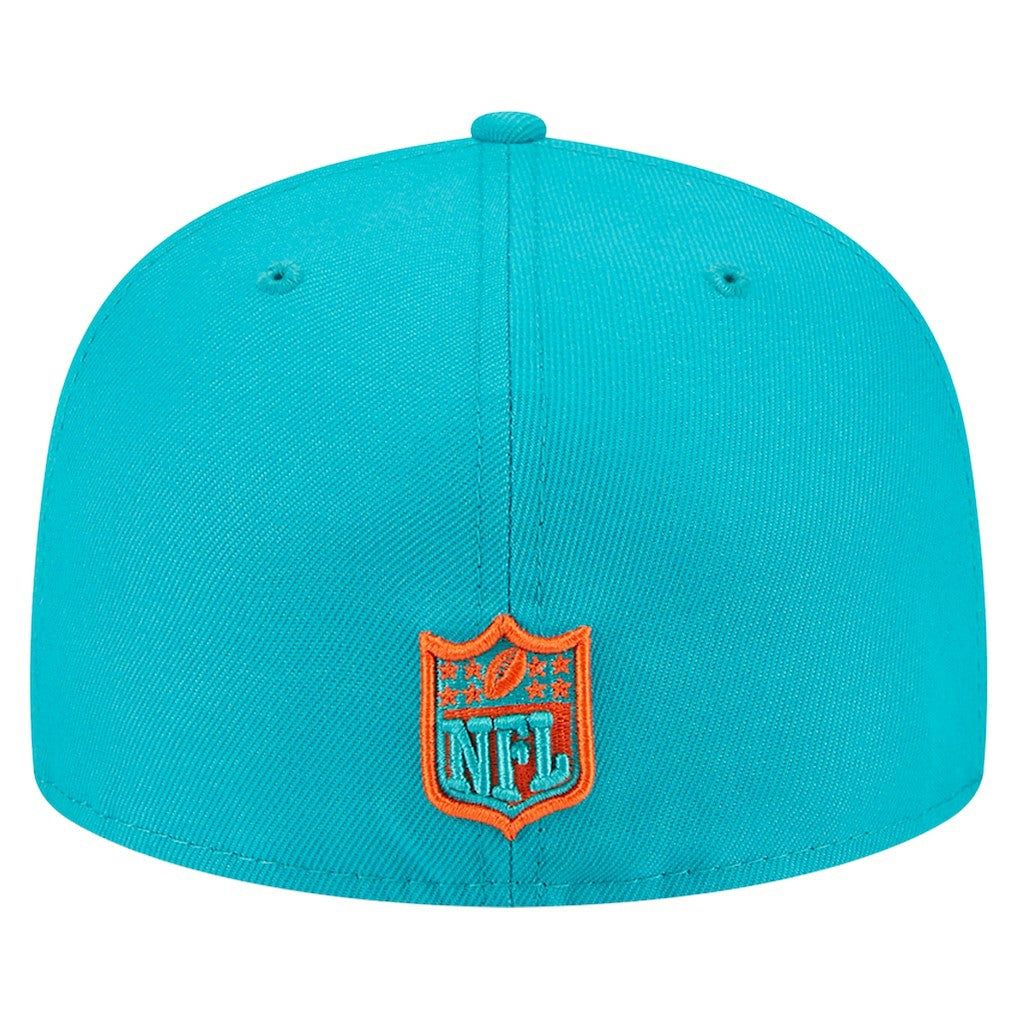 Miami Dolphins New Era Main 59FIFTY Fitted Hat - Aqua discount