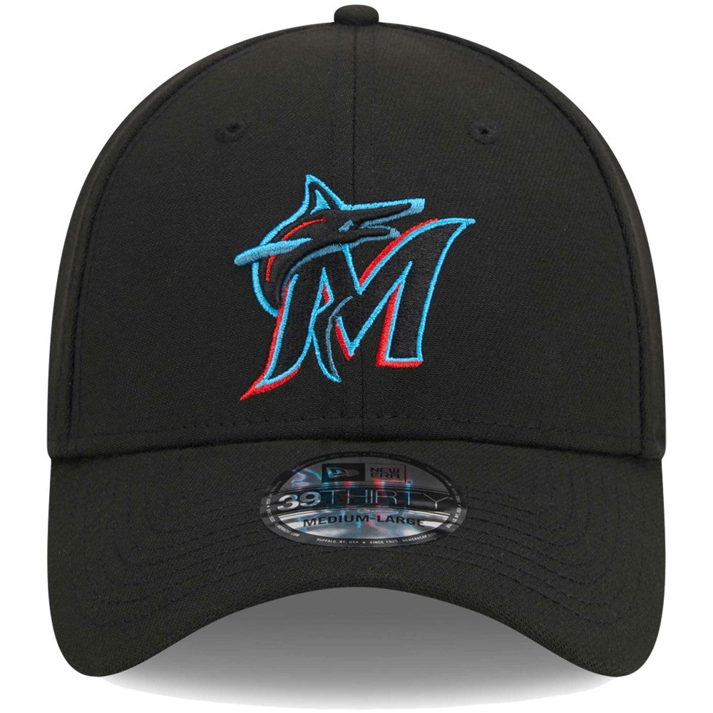 Miami Marlins Logo 39THIRTY Flex Hat Black