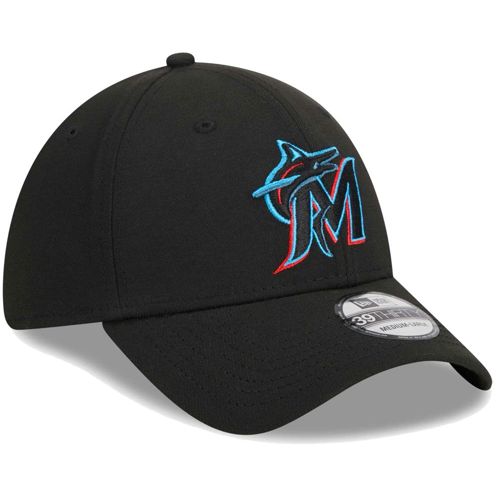 Miami Marlins Logo 39THIRTY Flex Hat Black