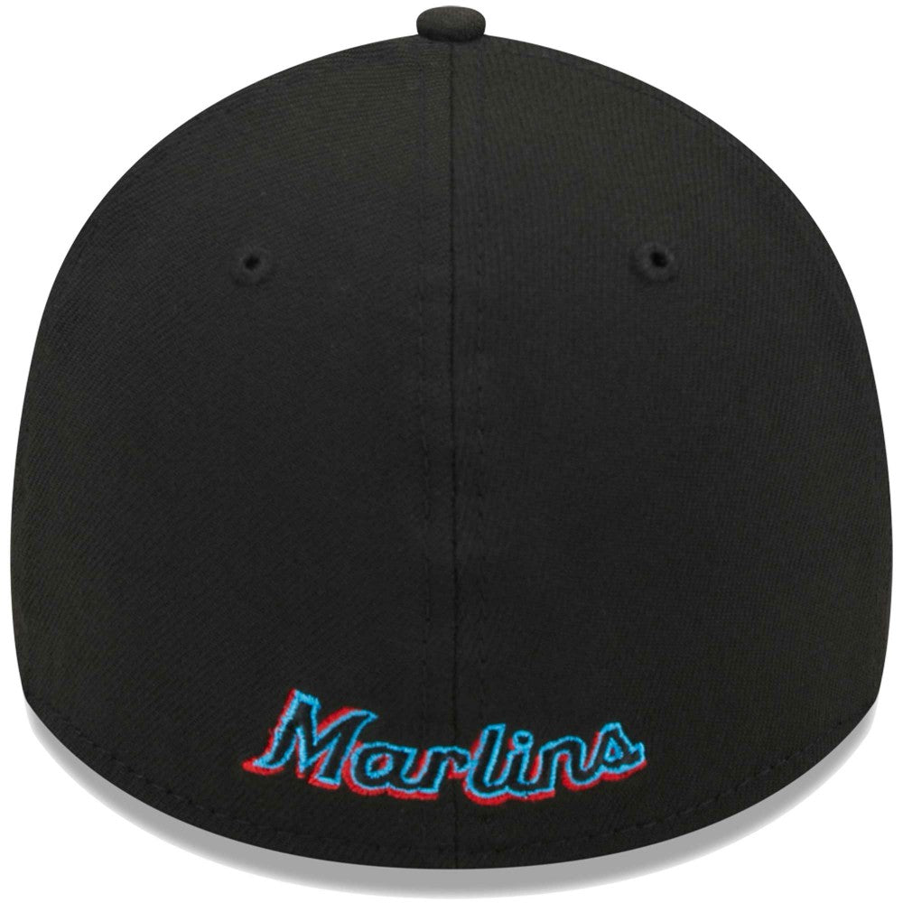 Miami Marlins Logo 39THIRTY Flex Hat Black