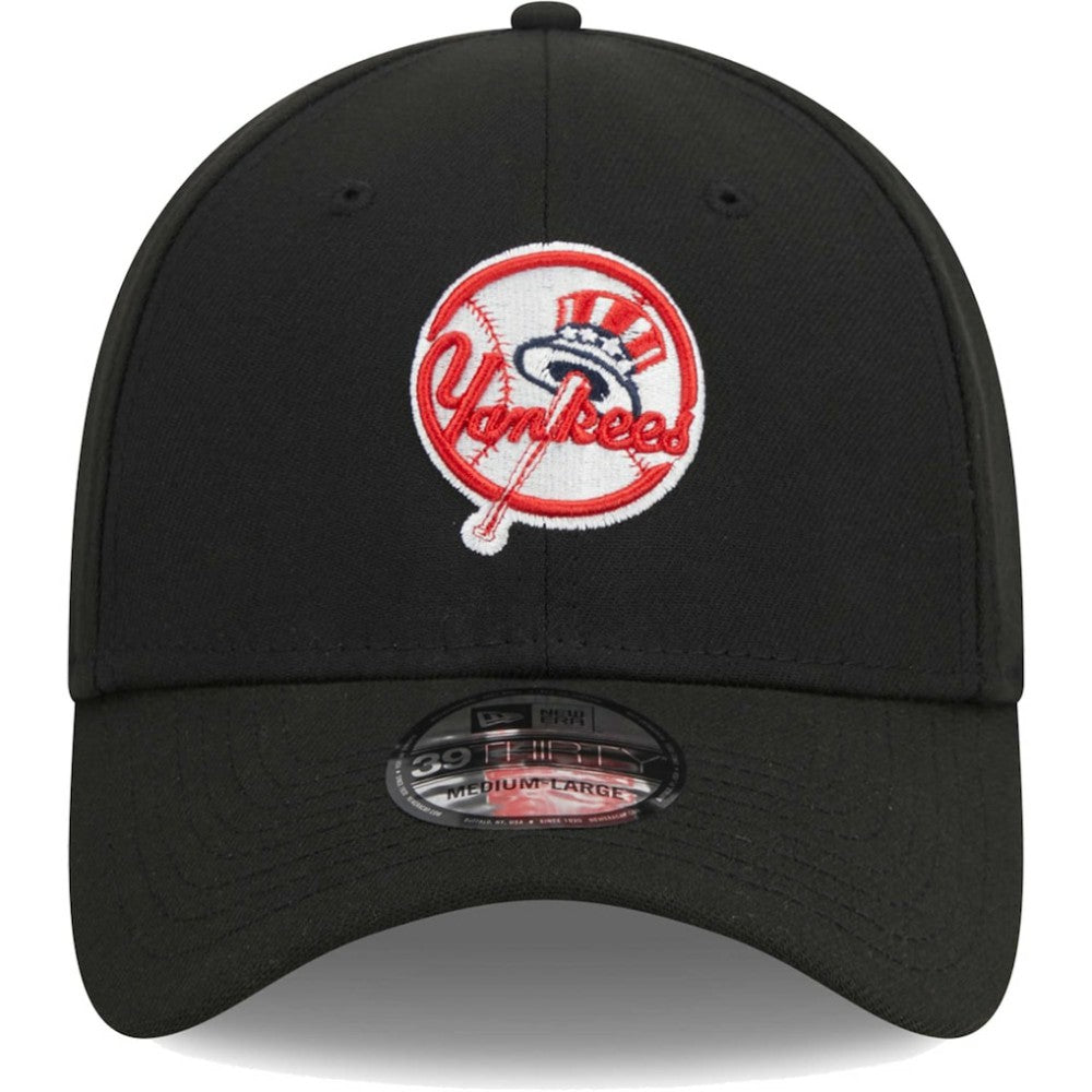 New York Yankees Logo 39THIRTY Flex Hat Black