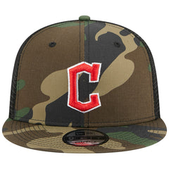 Cleveland Guardians Woodland Camo Trucker 9FIFTY Snapback Hat Camo