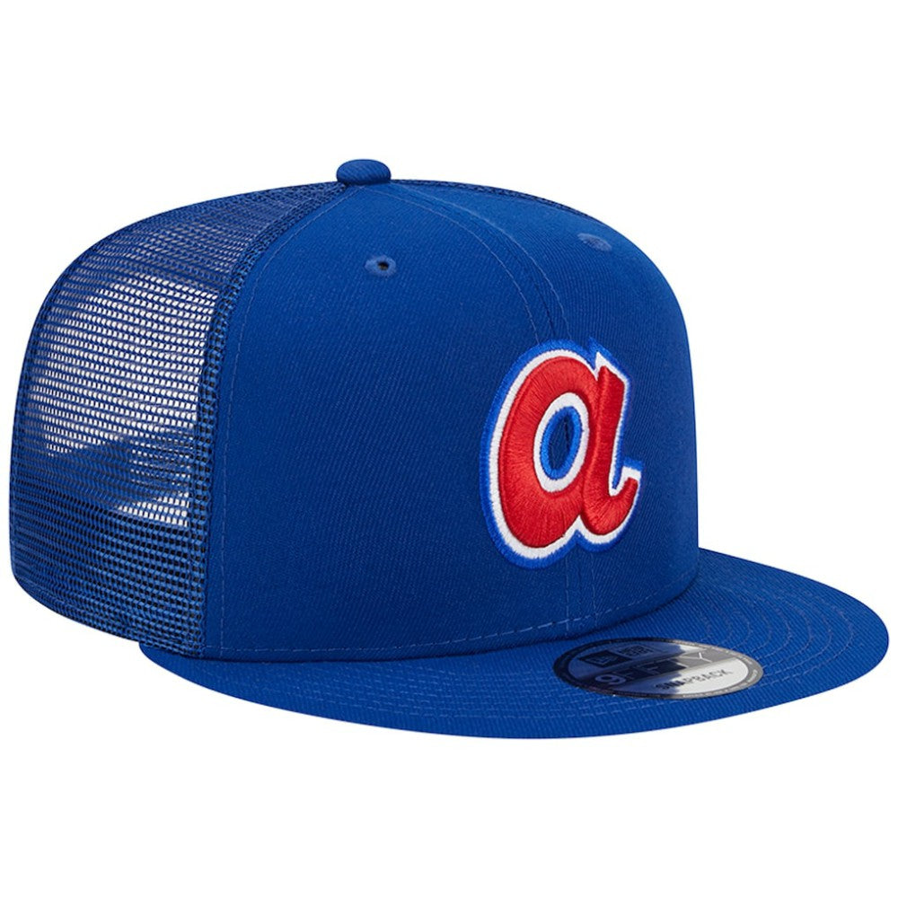 Atlanta Braves Cooperstown Collection Team Color Trucker 9FIFTY Snapback Hat Royal