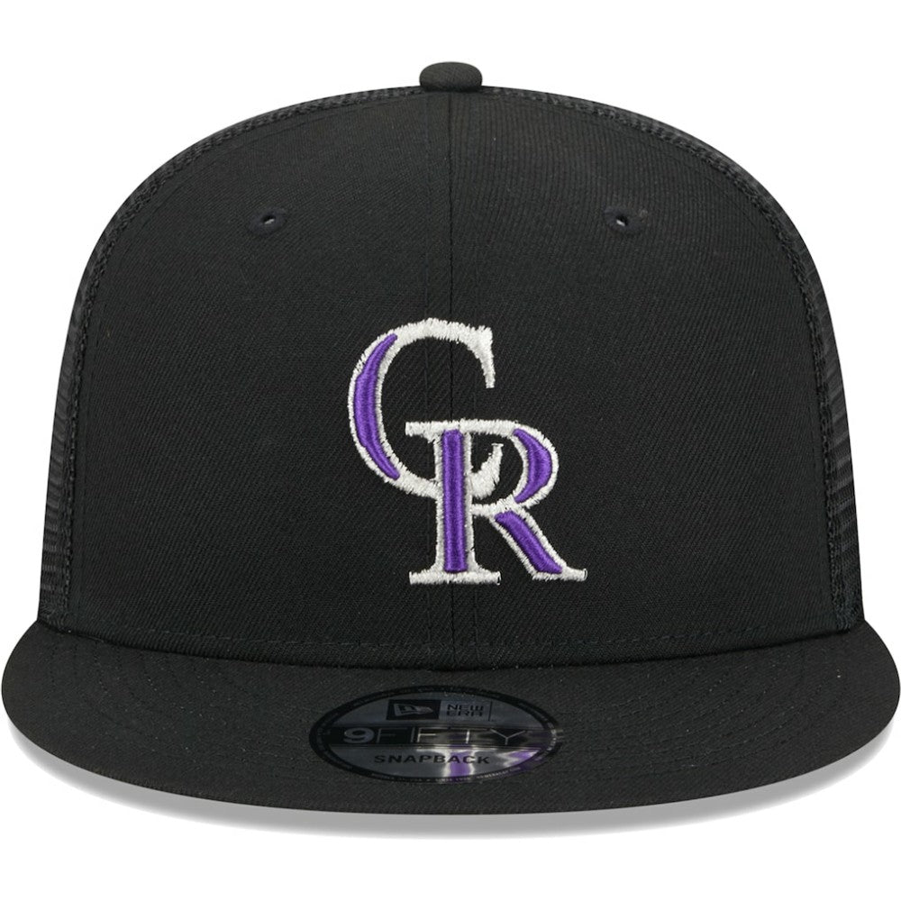 Colorado Rockies Team Color Trucker 9FIFTY Snapback Hat Black