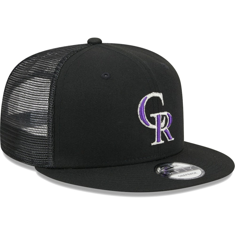Colorado Rockies Team Color Trucker 9FIFTY Snapback Hat Black