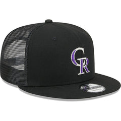 Colorado Rockies Team Color Trucker 9FIFTY Snapback Hat Black