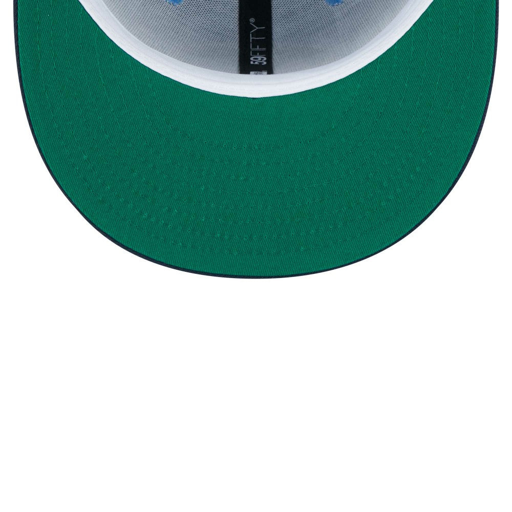 Los Angeles Dodgers Green Undervisor 59FIFTY Fitted Hat Light Blue/Navy