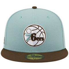 Philadelphia 76ers Two-Tone 59FIFTY Fitted Hat - Light Blue/Brown shop