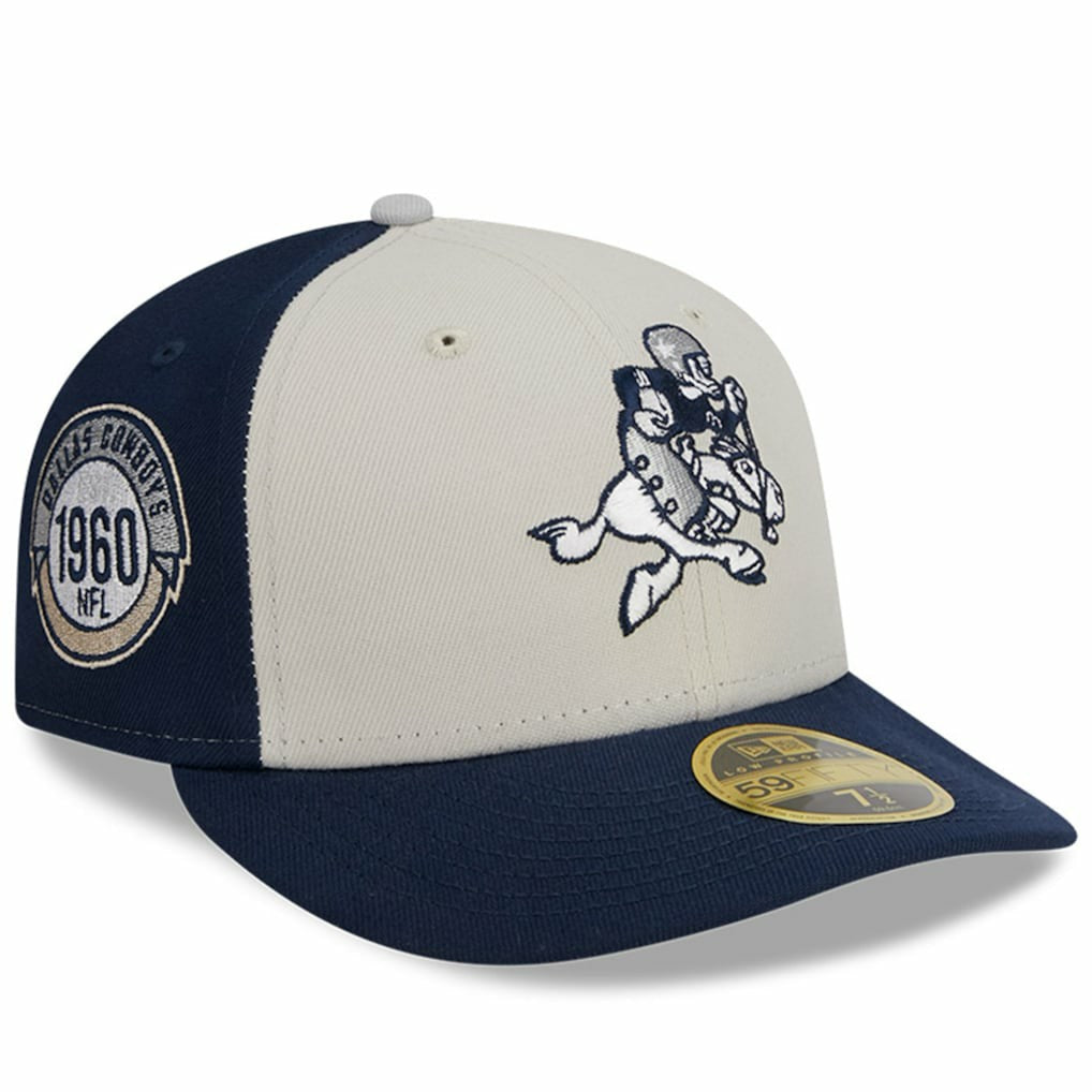 Dallas Cowboys New Era 2023 Sideline Historic Low Profile 59FIFTY Fitted Hat - Cream/Navy discount