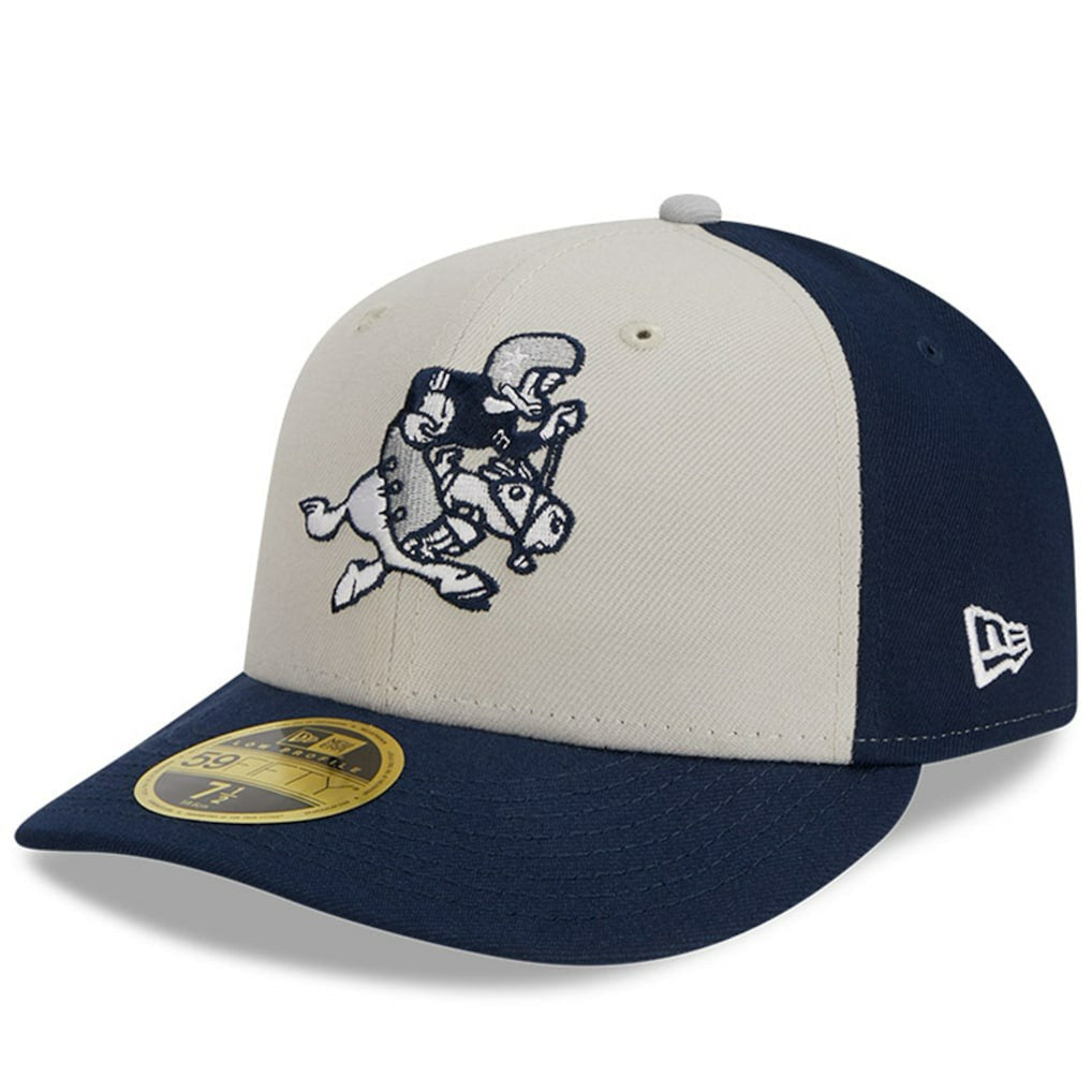 Dallas Cowboys New Era 2023 Sideline Historic Low Profile 59FIFTY Fitted Hat - Cream/Navy discount