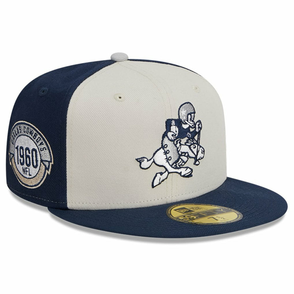 Dallas Cowboys New Era 2023 Sideline Historic 59FIFTY Fitted Hat - Cream/Navy discount