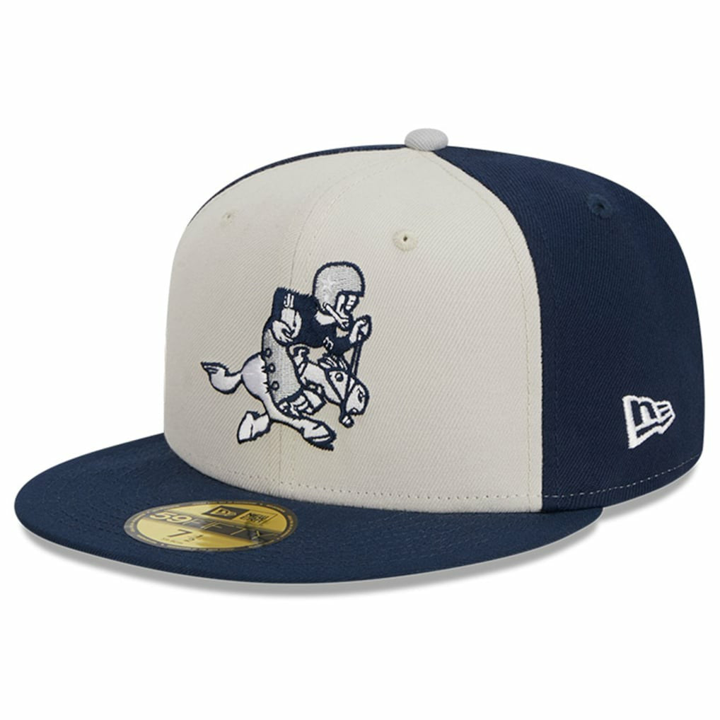 Dallas Cowboys New Era 2023 Sideline Historic 59FIFTY Fitted Hat - Cream/Navy discount