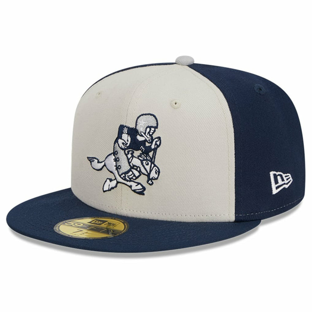 Dallas Cowboys New Era 2023 Sideline Historic 59FIFTY Fitted Hat - Cream/Navy discount