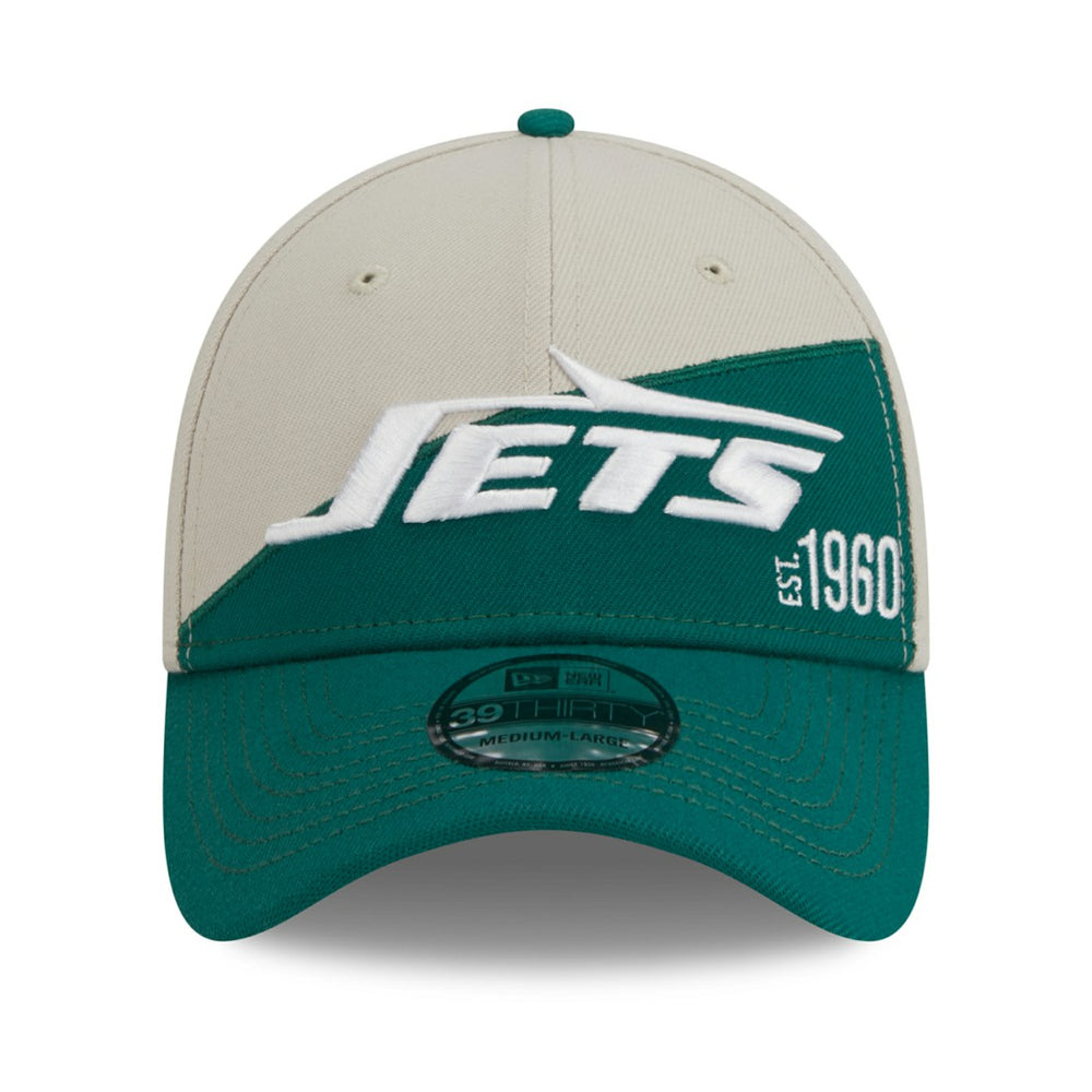New York Jets New Era 2023 Sideline Historic 39THIRTY Flex Hat - Cream/Kelly Green outlet