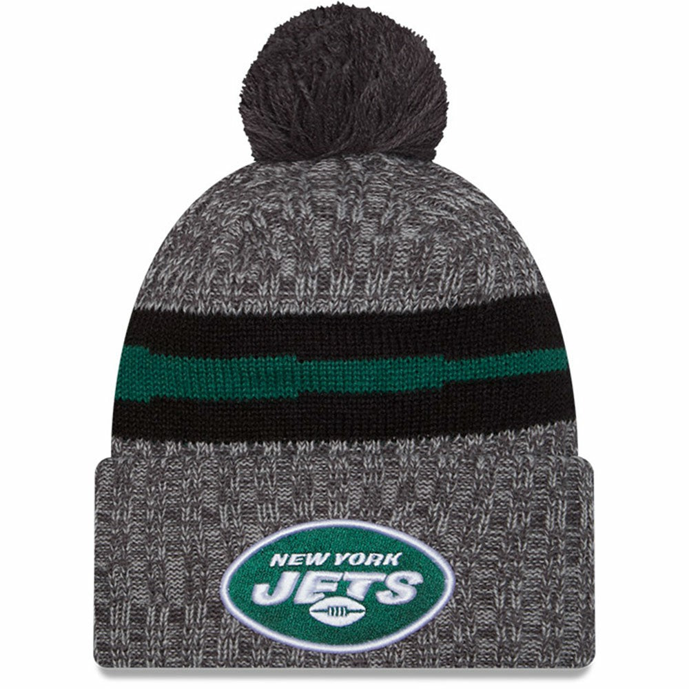 New York Jets New Era 2023 Sideline Sport Cuffed Pom Knit Hat - Gray sale