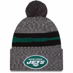 New York Jets New Era 2023 Sideline Sport Cuffed Pom Knit Hat - Gray sale