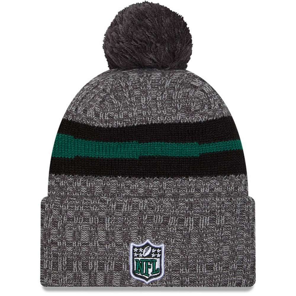 New York Jets New Era 2023 Sideline Sport Cuffed Pom Knit Hat - Gray sale