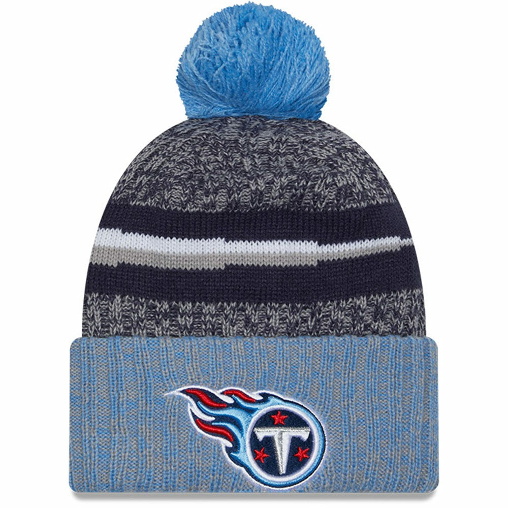 Tennessee Titans New Era 2023 Sideline Sport Cuffed Pom Knit Hat - Navy/Light Blue cheap