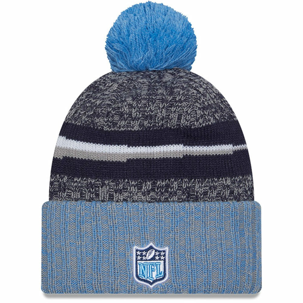 Tennessee Titans New Era 2023 Sideline Sport Cuffed Pom Knit Hat - Navy/Light Blue cheap