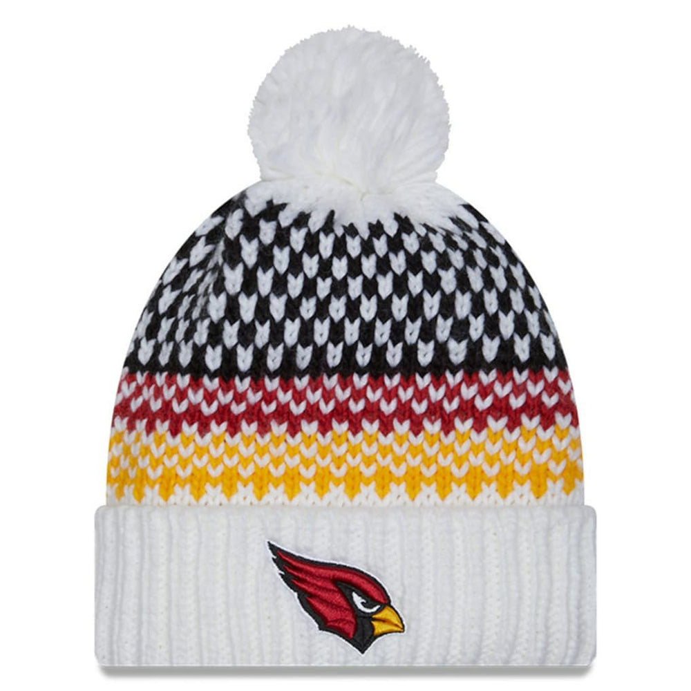 Arizona Cardinals New Era Women's 2023 Sideline Cuffed Knit Hat with Pom - White sale