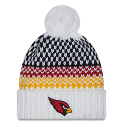 Arizona Cardinals New Era Women's 2023 Sideline Cuffed Knit Hat with Pom - White sale