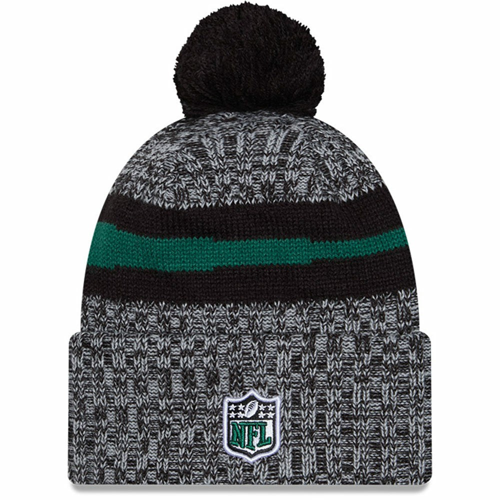 New York Jets New Era 2023 Sideline Cuffed Knit Hat With Pom - Black discount