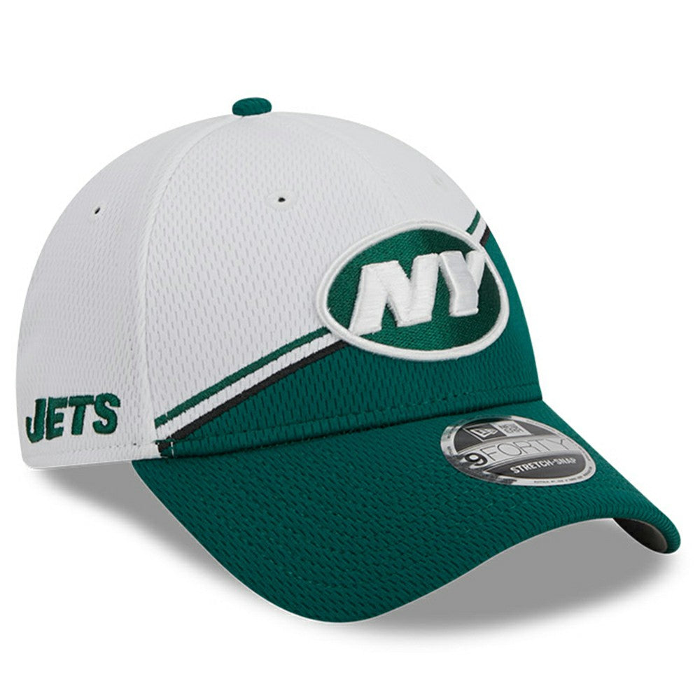 New York Jets New Era 2023 Sideline 9FORTY Adjustable Hat - White/Green discount