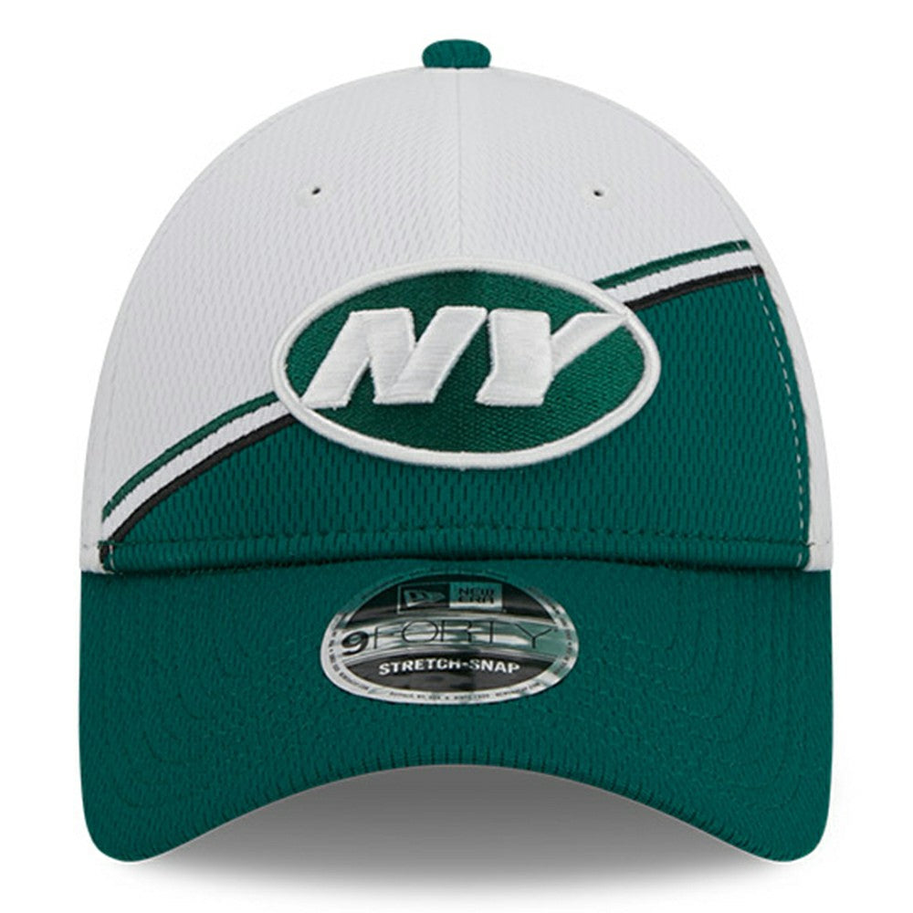 New York Jets New Era 2023 Sideline 9FORTY Adjustable Hat - White/Green discount