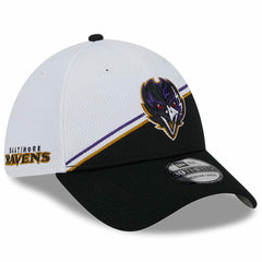 Baltimore Ravens New Era 2023 Sideline 39THIRTY Flex Hat - White/Black cheap