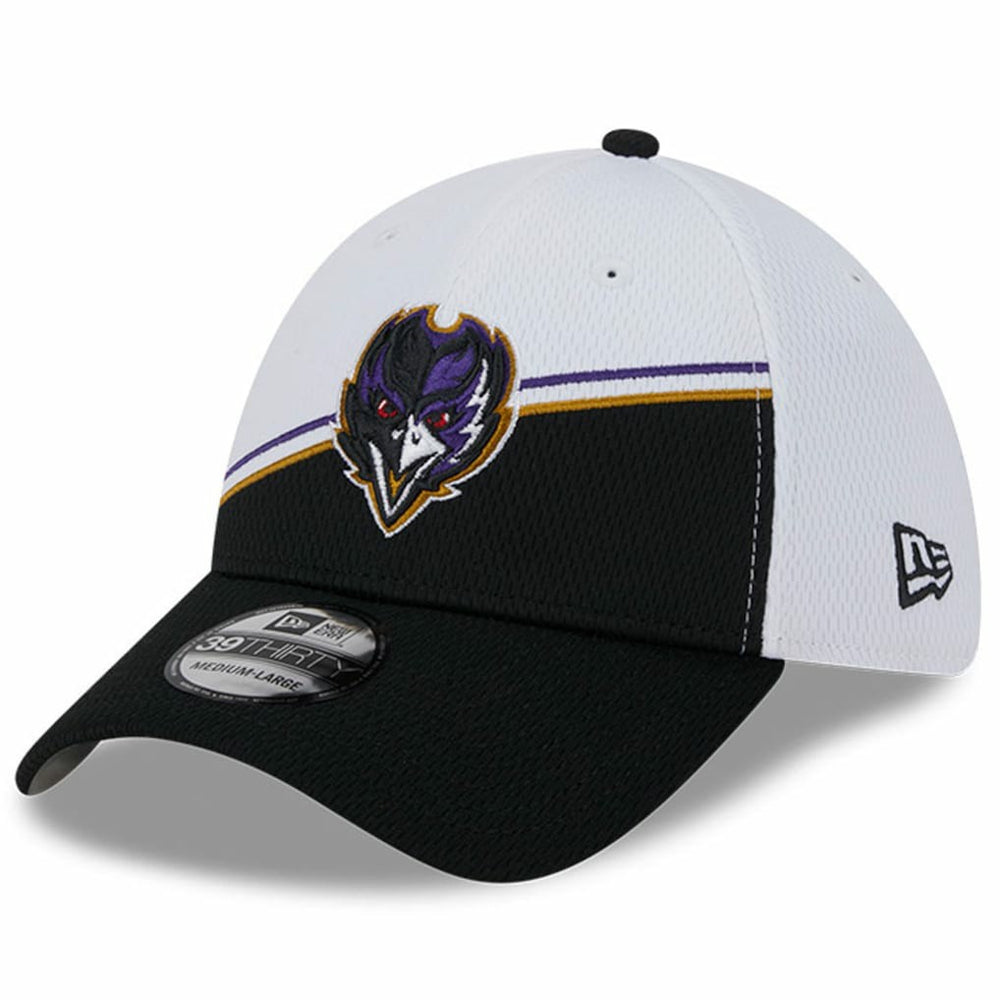 Baltimore Ravens New Era 2023 Sideline 39THIRTY Flex Hat - White/Black cheap