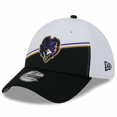 Baltimore Ravens New Era 2023 Sideline 39THIRTY Flex Hat - White/Black cheap