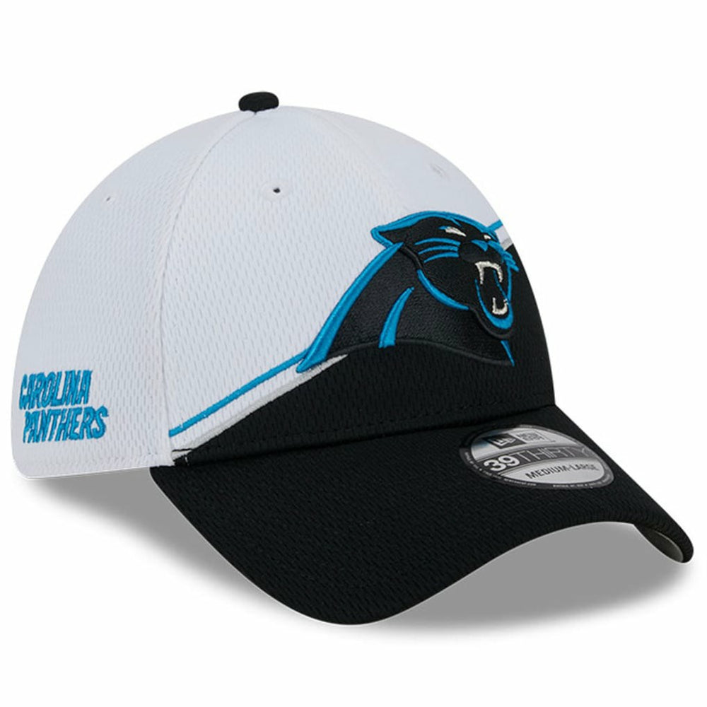 Carolina Panthers New Era 2023 Sideline 39THIRTY Flex Hat - White/Black cheap
