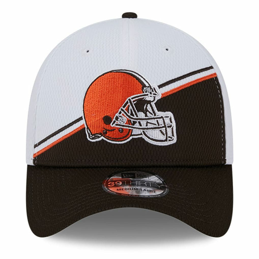 Cleveland Browns New Era 2023 Sideline 39THIRTY Flex Hat - White/Brown online