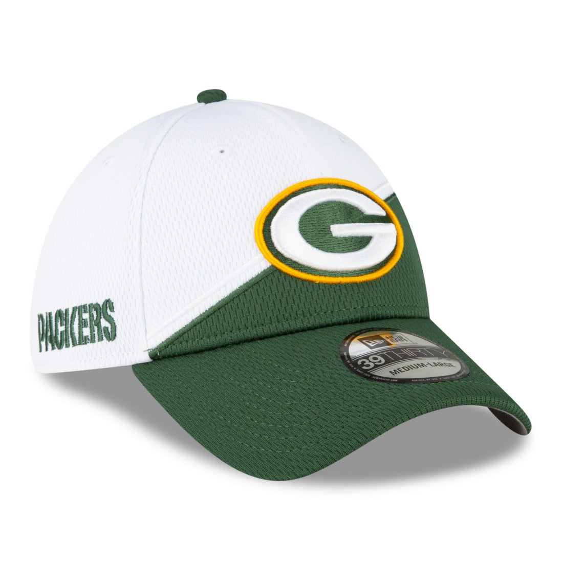 Green Bay Packers New Era 2023 Sideline 39THIRTY Flex Hat - White/Green on sale