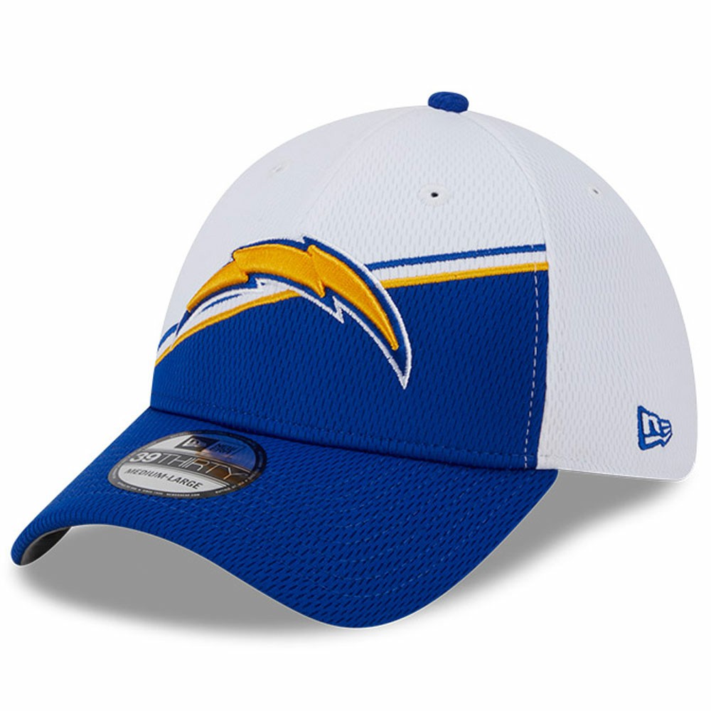 Los Angeles Chargers New Era 2023 Sideline 39THIRTY Flex Hat - White/Blue cheap