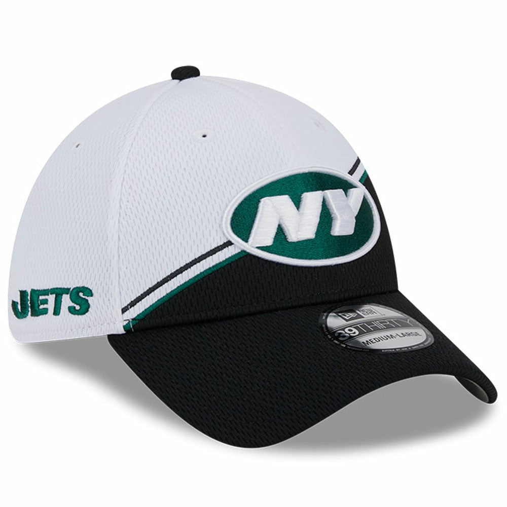 New York Jets New Era 2023 Sideline 39THIRTY Flex Hat - White/Black sale