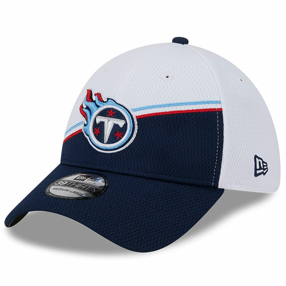 Tennessee Titans New Era 2023 Sideline 39THIRTY Flex Hat - White/Navy on sale