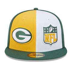 Green Bay Packers New Era 2023 Sideline 59FIFTY Fitted Hat - Gold/Green for sale