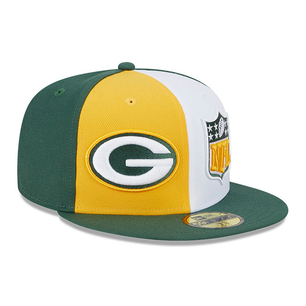 Green Bay Packers New Era 2023 Sideline 59FIFTY Fitted Hat - Gold/Green for sale