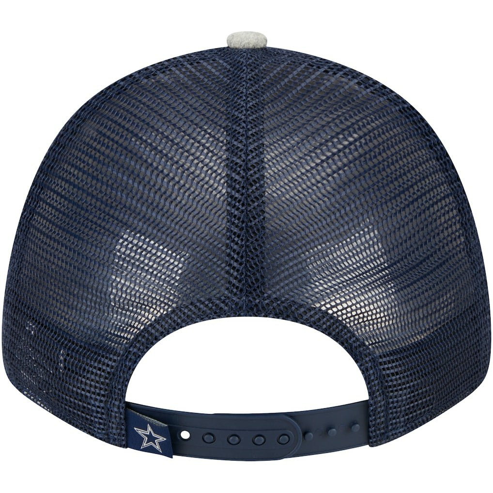Dallas Cowboys New Era Pop Trucker 9FORTY Adjustable Hat - Heather Gray/Navy cheap