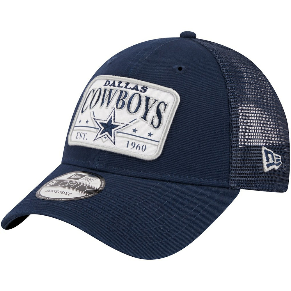 Dallas Cowboys New Era Plate 9FORTY Trucker Adjustable Hat - Navy on sale